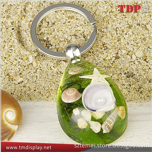 Manufacturer Custom Real Flower Inside Resin Keychain, Acrylic Resin Keychain with Flower Embedment for Promotion Gifts